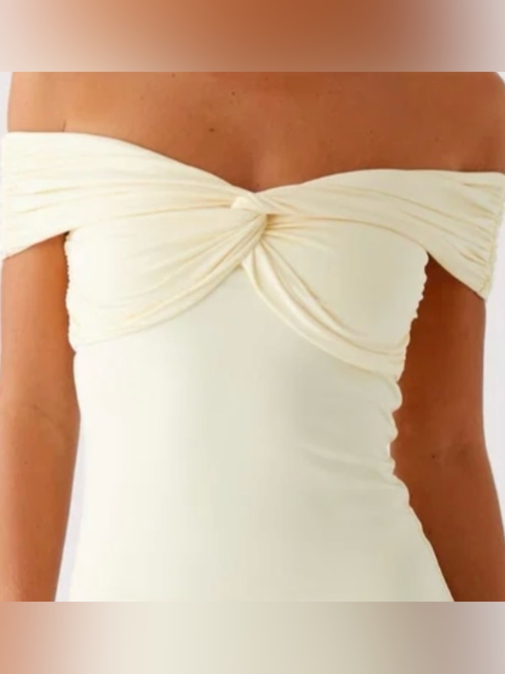 Elegant Butter Yellow Twist-Front Maxi Dress - Women, Homecoming, Prom, Dance - Picture 3 of 3